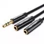 Vention 3,5 mm isane kuni 2*3,5 mm emane stereojagurkaabel 0,3 M must ABS
