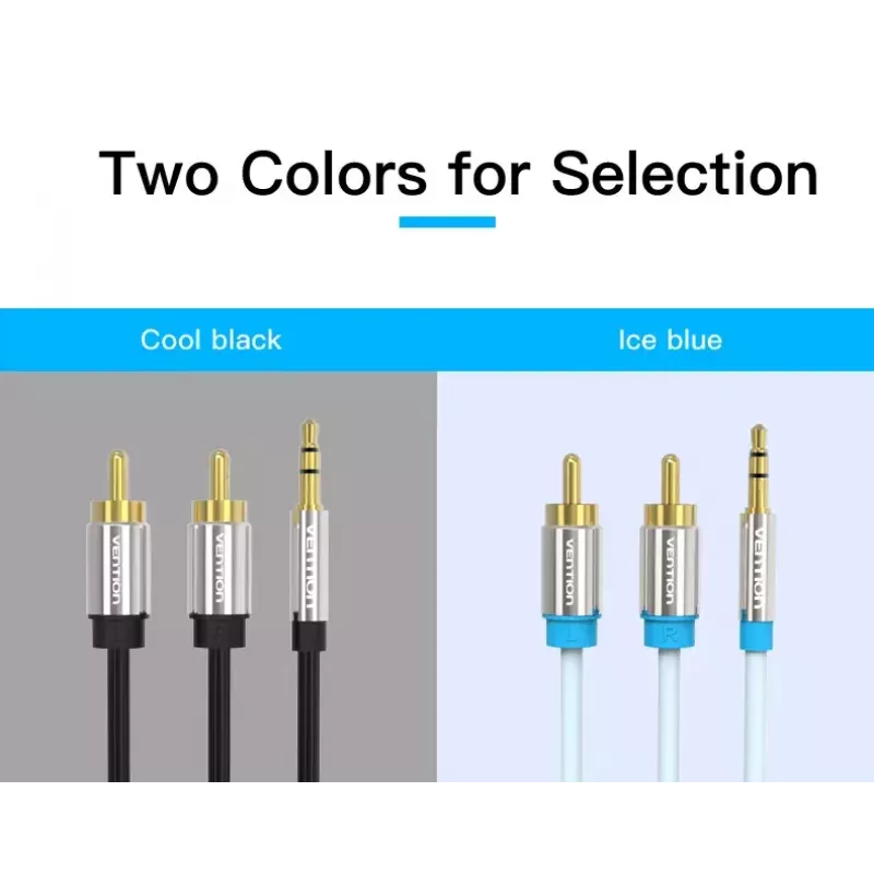 Audio kaabel Vention 3.5mm TRRS (male) to 2×RCA (male), 2 m, Must