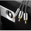 Audio kaabel Vention 3.5mm TRRS (male) to 2×RCA (male), 2 m, Must
