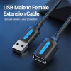 Vention USB 2.0 A-pistik A emasele pikenduskaabel 2M must PVC