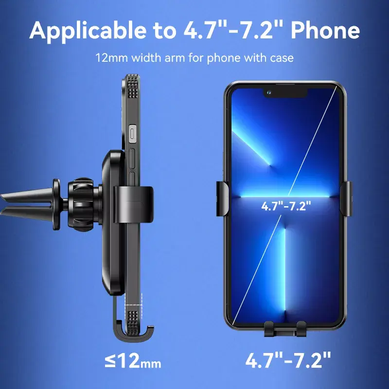 Autoventiiliaatori telefoni hoidik Vention KCTB0 — passiivne automaatkinnitusega hoidik 4.7–7.2-tollistele telefonidele, must, ABS/TPU, 117.6×73×84.3 mm