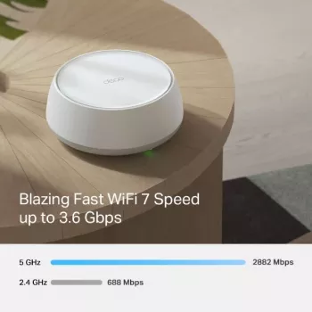TP-Link DECO BE22(1-PACK) mesh Wi-Fi süsteem kaheribaline (2,4 GHz / 5 GHz) Wi-Fi 7 (802.11be) valge 2 sisemist