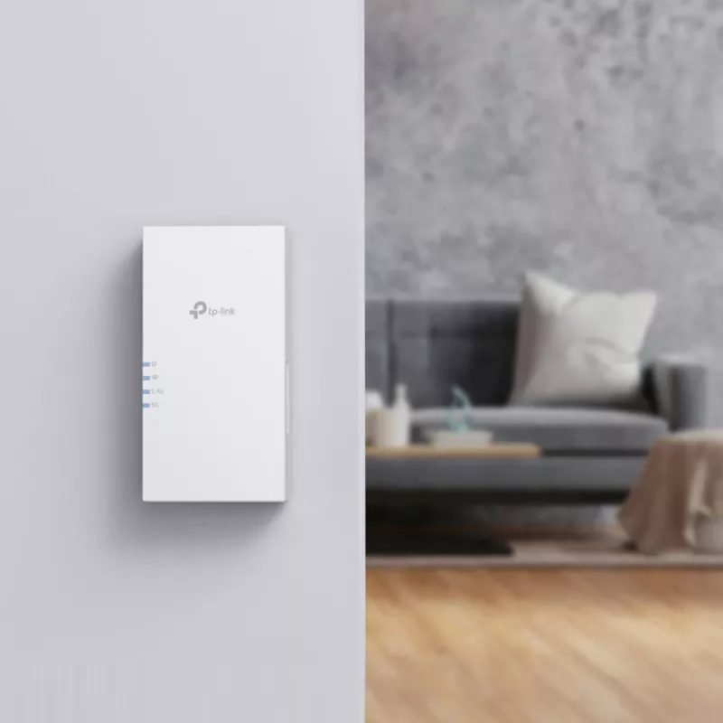 Traadita leviulatuse pikendaja TP-Link RE220BE — kaheribaline 2,4/5 GHz, 802.11ac, 2 välist antenni, 100–240 V sisend