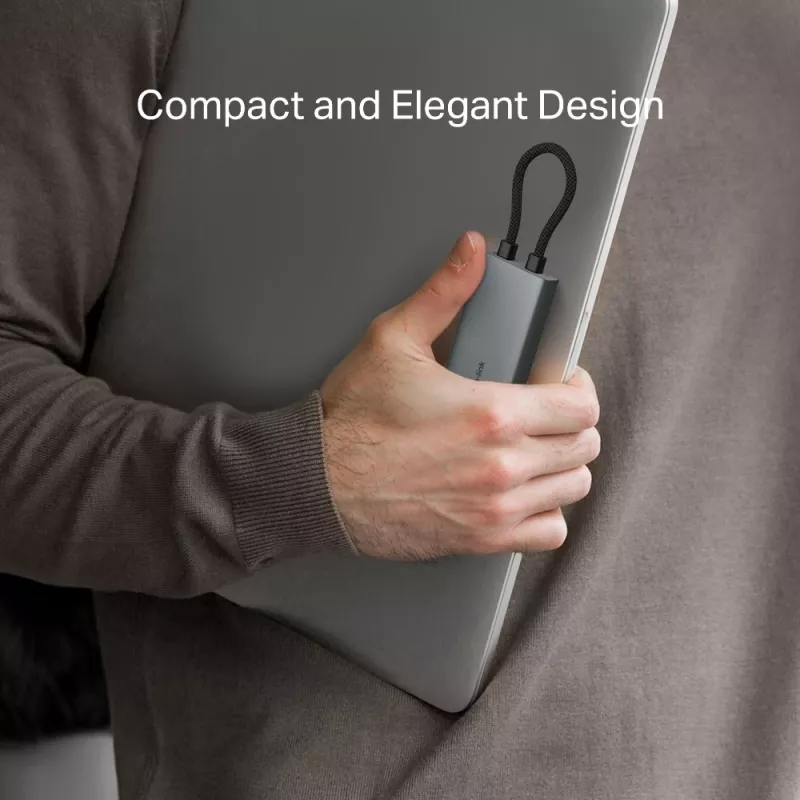 USB USB-C jaotur TP-Link UH7021C — HDMI, USB 3.2 Gen1, USB 2.0, SD/microSD, 5000 Mbit/s, Alumiinium Must