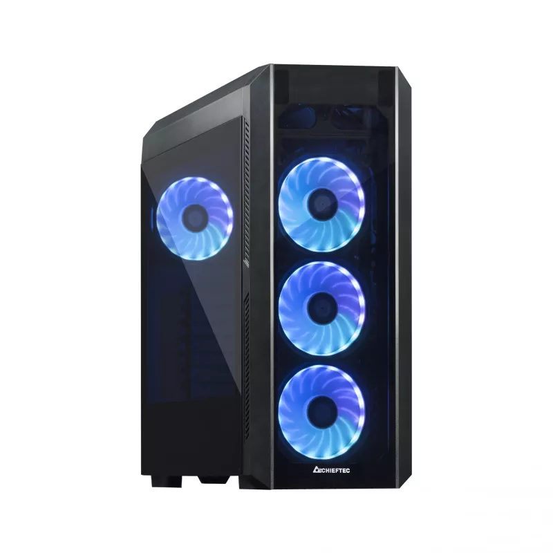 PC korpus CHIEFTEC Scorpion 3 GL-03B-OP — Torn ATX/Micro-ATX/Mini-ITX, karastatud klaas, 3×120 mm eesmised ventilaatorid