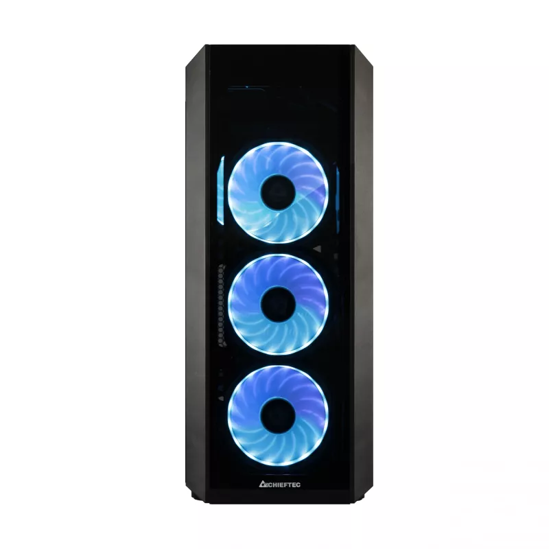 PC korpus CHIEFTEC Scorpion 3 GL-03B-OP — Torn ATX/Micro-ATX/Mini-ITX, karastatud klaas, 3×120 mm eesmised ventilaatorid