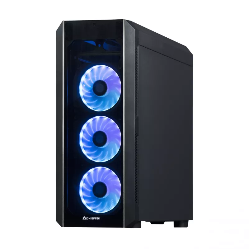 PC korpus CHIEFTEC Scorpion 3 GL-03B-OP — Torn ATX/Micro-ATX/Mini-ITX, karastatud klaas, 3×120 mm eesmised ventilaatorid