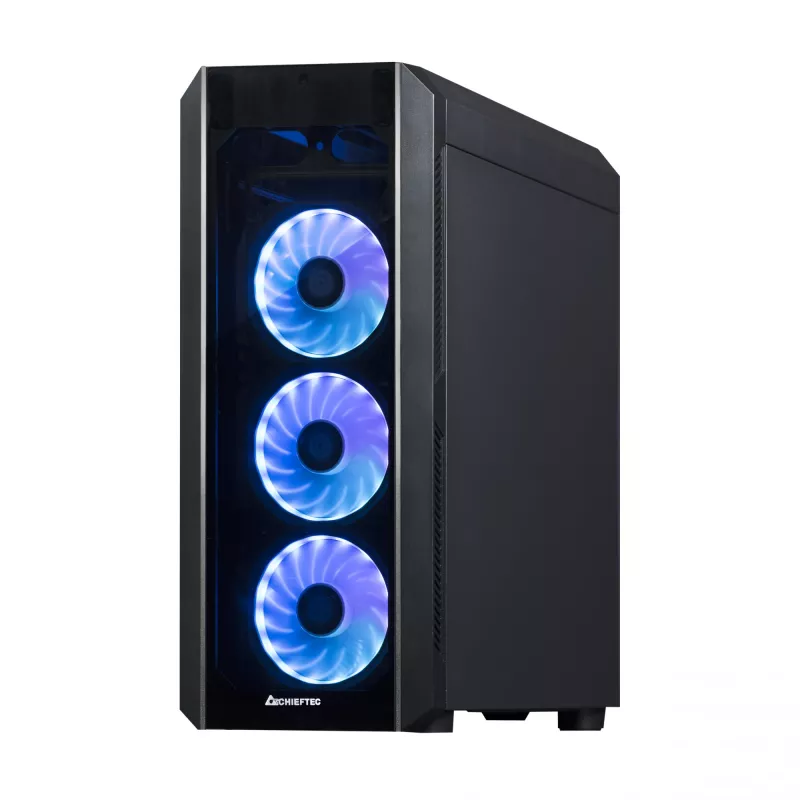PC korpus CHIEFTEC Scorpion 3 GL-03B-OP — Torn ATX/Micro-ATX/Mini-ITX, karastatud klaas, 3×120 mm eesmised ventilaatorid