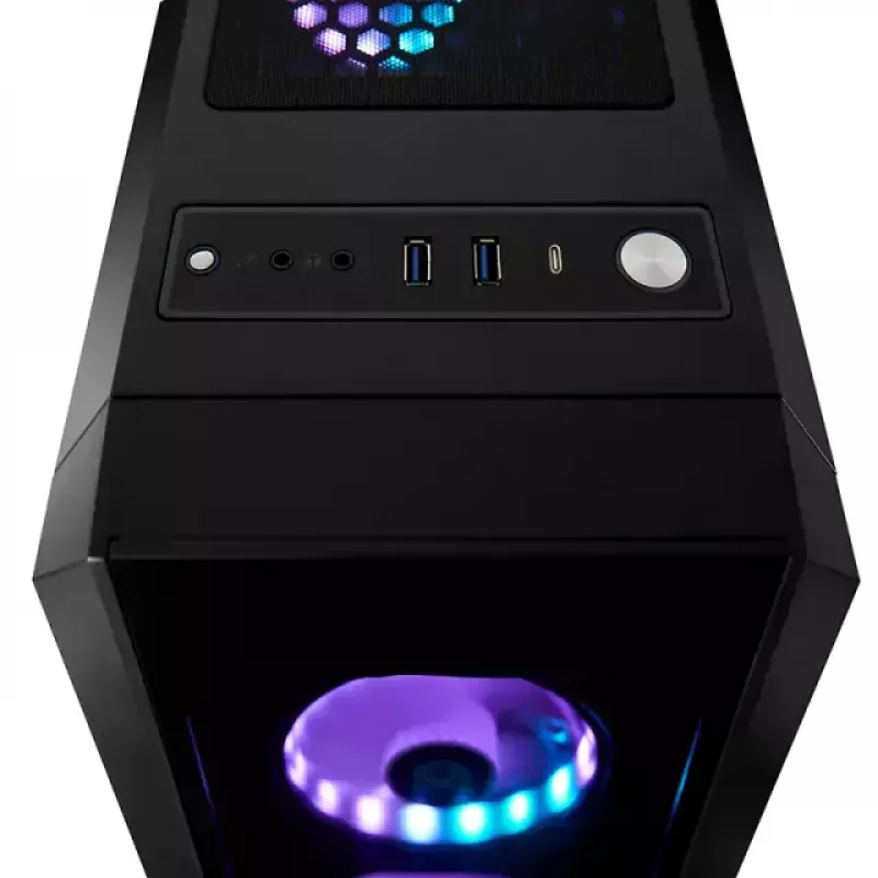 PC Midi Tower korpus CHIEFTEC SCORPION 3 GL-03B-UC-OP — must, karastatud klaas, ATX/Micro-ATX, 3x120mm ees + 1x120mm taga ventilaatorid