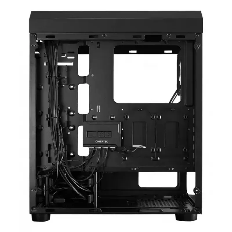 PC Midi Tower korpus CHIEFTEC SCORPION 3 GL-03B-UC-OP — must, karastatud klaas, ATX/Micro-ATX, 3x120mm ees + 1x120mm taga ventilaatorid
