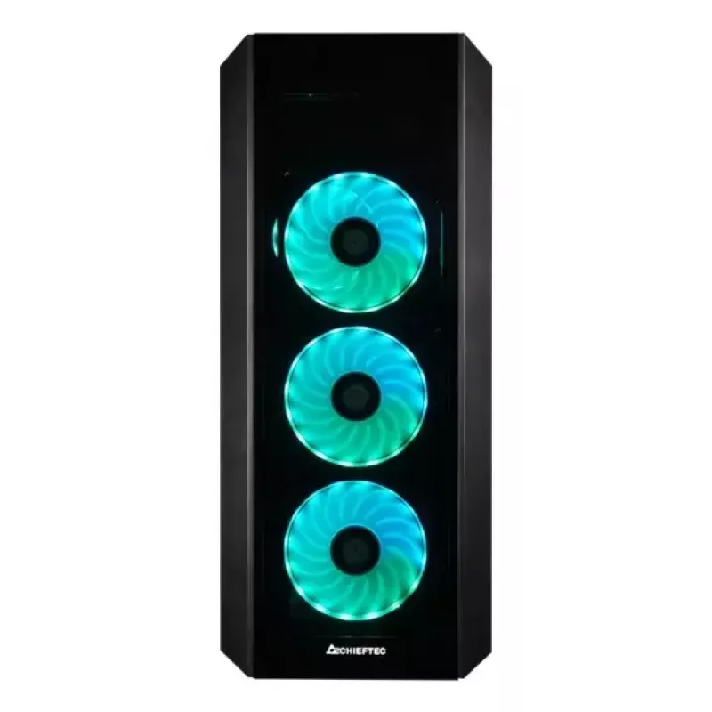 PC Midi Tower korpus CHIEFTEC SCORPION 3 GL-03B-UC-OP — must, karastatud klaas, ATX/Micro-ATX, 3x120mm ees + 1x120mm taga ventilaatorid