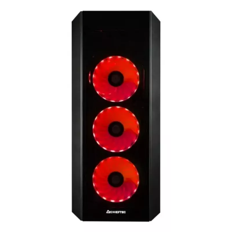 PC Midi Tower korpus CHIEFTEC SCORPION 3 GL-03B-UC-OP — must, karastatud klaas, ATX/Micro-ATX, 3x120mm ees + 1x120mm taga ventilaatorid