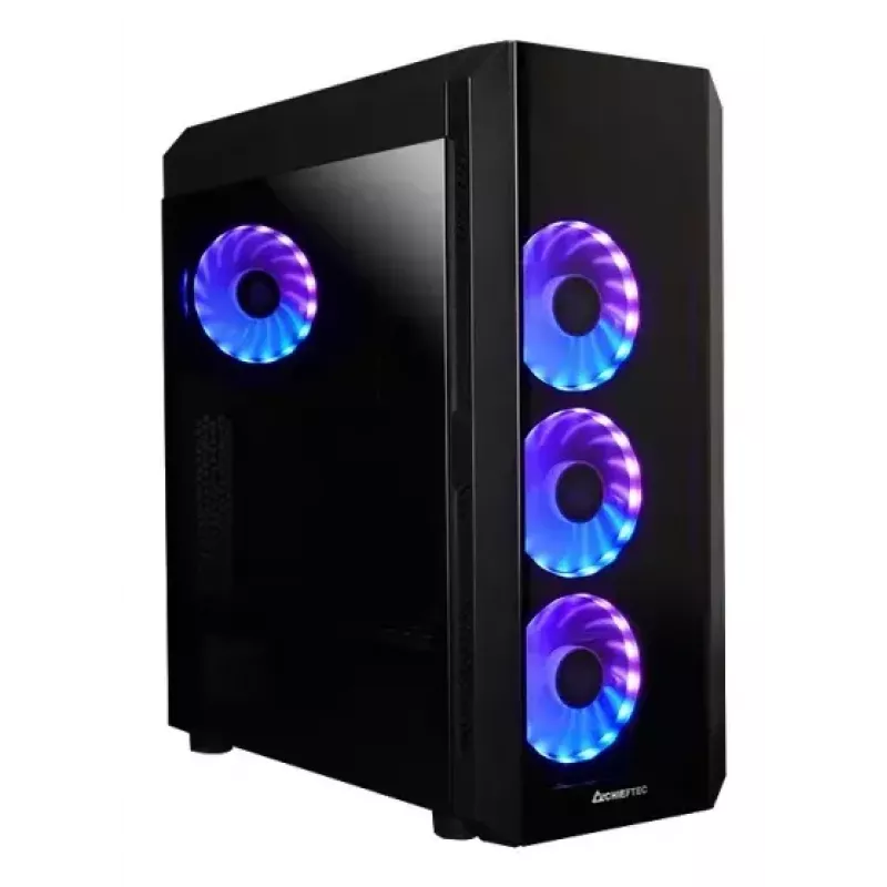 PC Midi Tower korpus CHIEFTEC SCORPION 3 GL-03B-UC-OP — must, karastatud klaas, ATX/Micro-ATX, 3x120mm ees + 1x120mm taga ventilaatorid