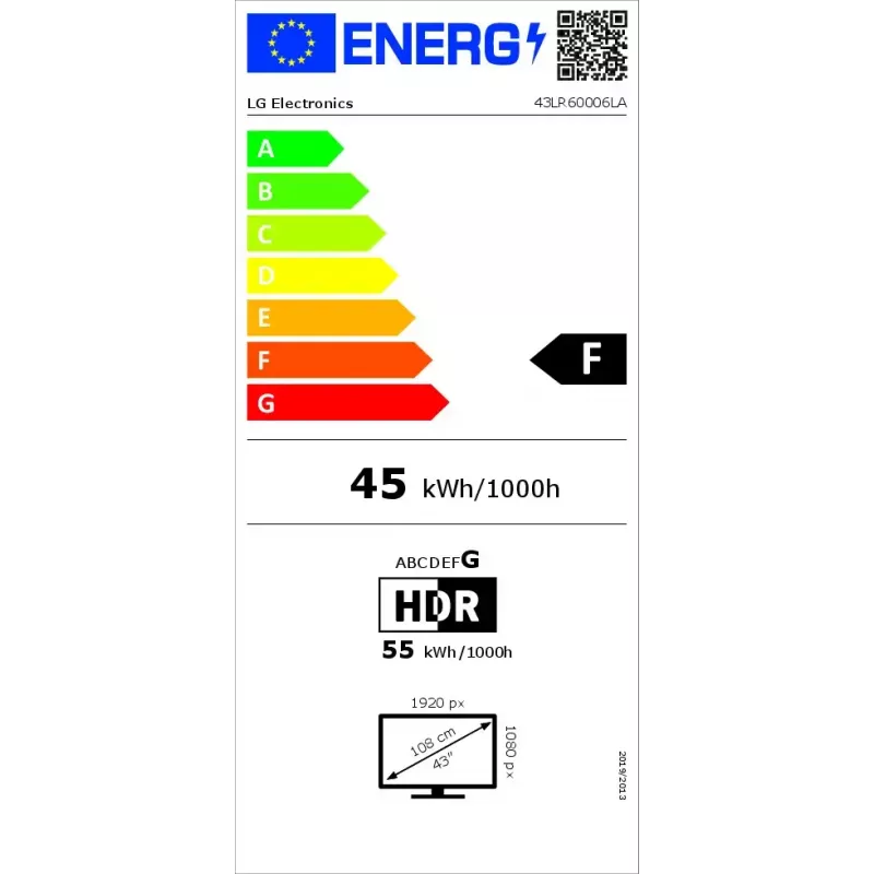 LG HD LR60 43LR60006LA TV 109,2 cm (43 tolli) Full HD nutiteler Wi-Fi must