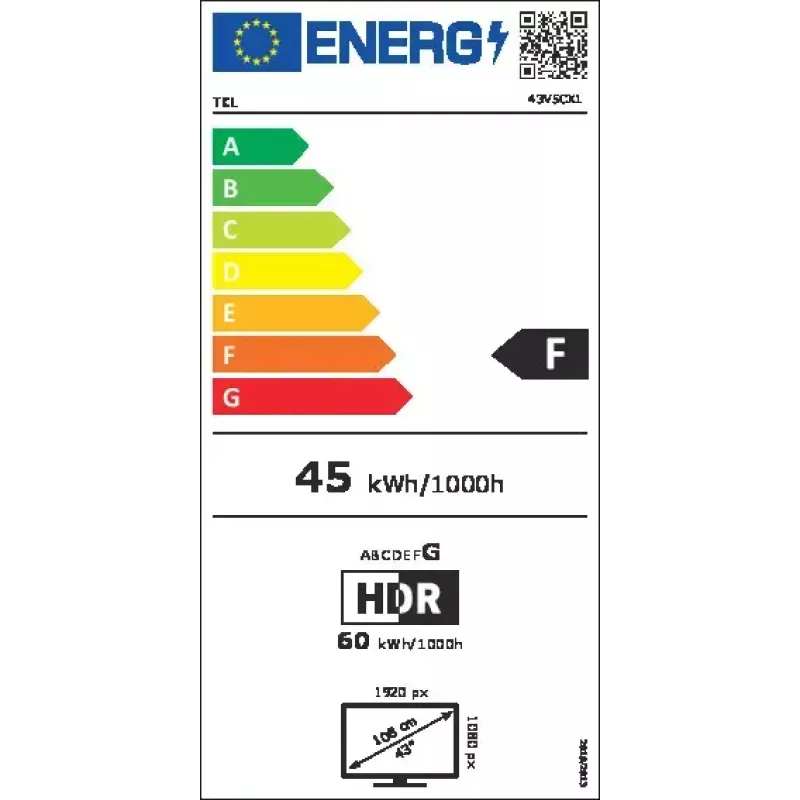 TV TCL 43V5C 43 tolli QLED Full HD (1920x1080) Android TV, HDR10, 2x HDMI, Wi‑Fi, Bluetooth, 20W