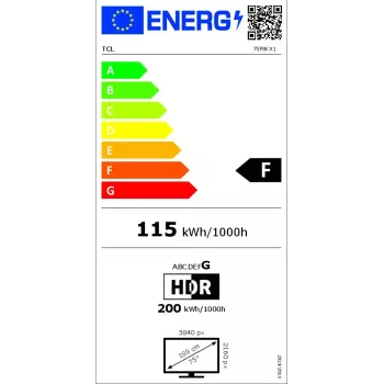 Televiisor TCL P8K 75 tolli 4K QLED HDR-ekraan 3840 x 2160