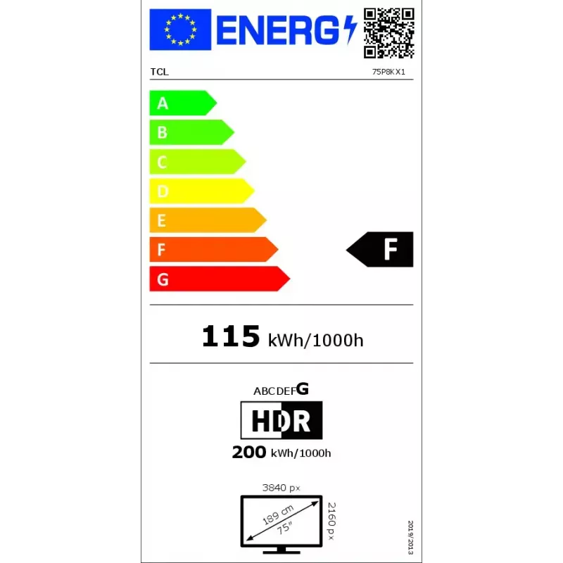 Televiisor TCL P8K 75 tolli 4K QLED HDR-ekraan 3840 x 2160