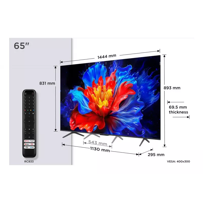 Televiisor TCL P8K 65 tolli 4K QLED 3840 x 2160