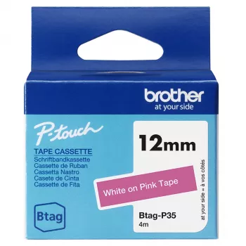 Silditeip Brother BTAG-P35 valge roosal taustal 1.2 cm 4 m