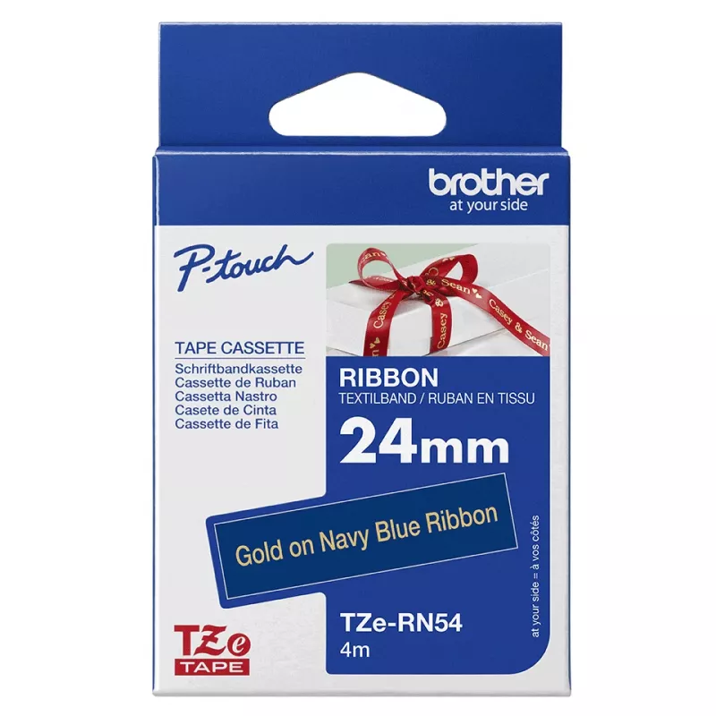 Brother TZE-RN54 sildistuslint Kuldne tumesinisel