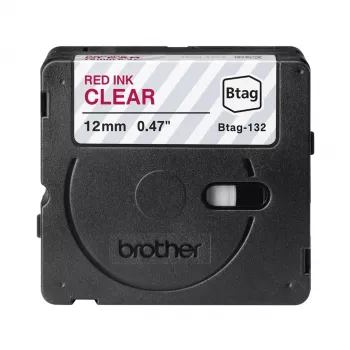 Sildistuslint Brother BTAG-132 punane läbipaistval 1.2 cm 4 m