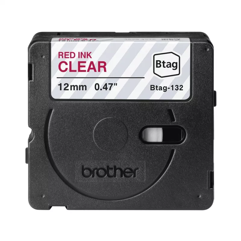 Sildistuslint Brother BTAG-132 punane läbipaistval 1.2 cm 4 m