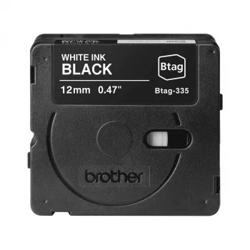 Sildivalmistuslint Brother BTAG-335 valge mustal 1,2 cm 4 m