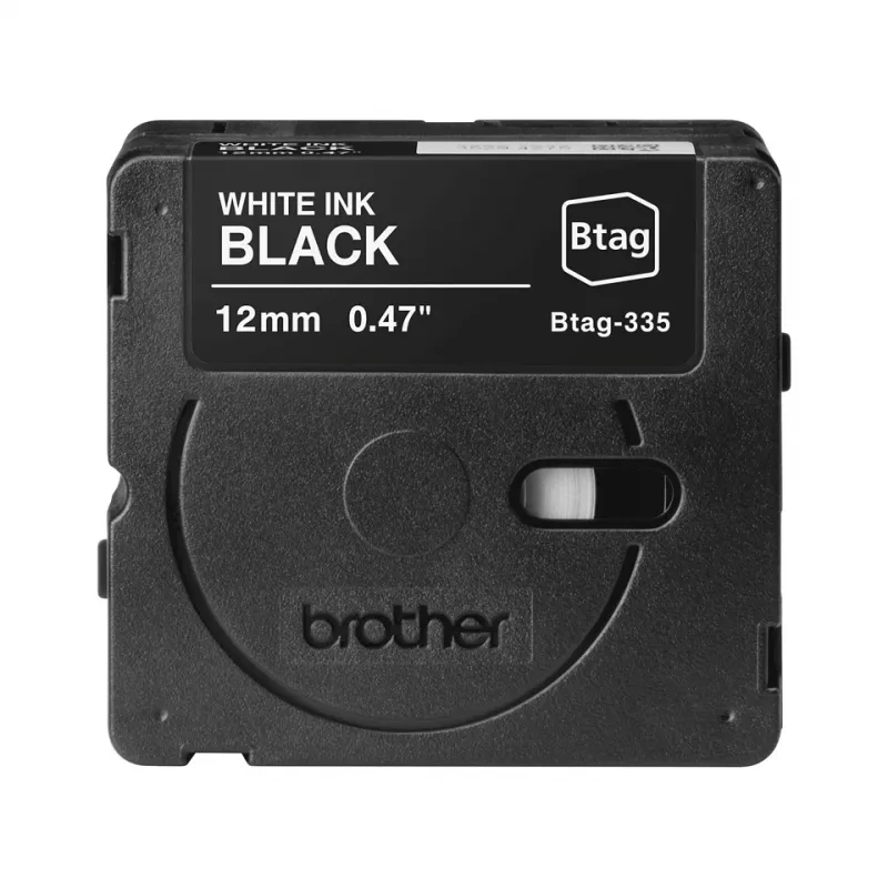 Sildivalmistuslint Brother BTAG-335 valge mustal 1,2 cm 4 m