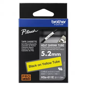 Printerilint Brother HSE-211E must 5,2 mm x 1,5 m