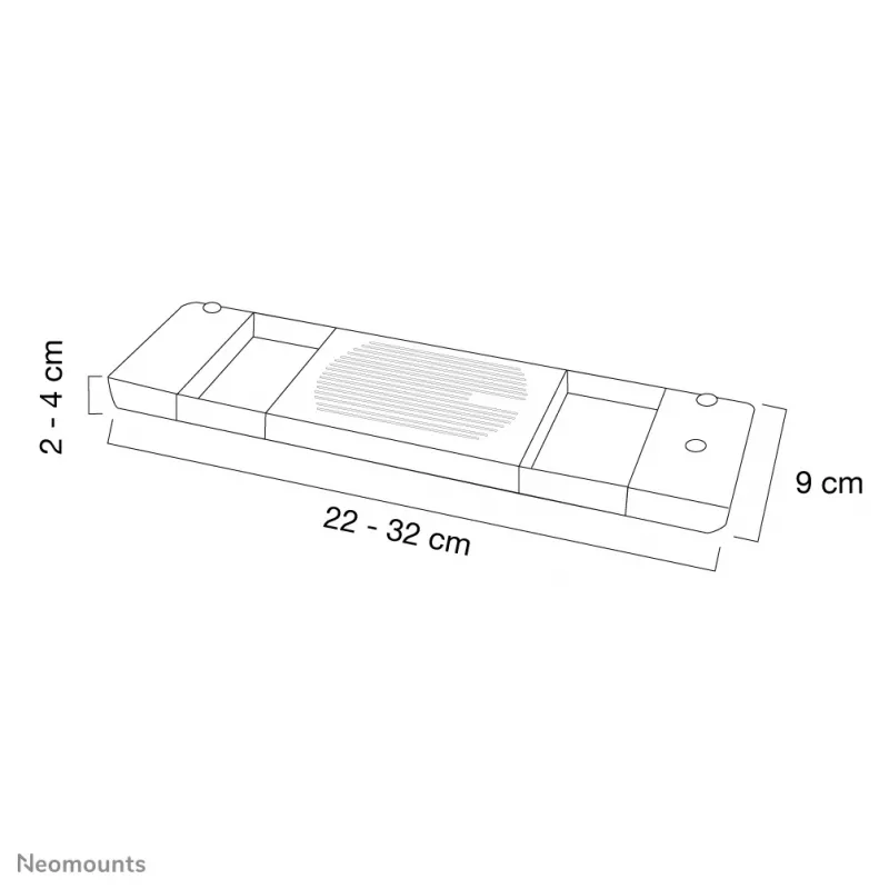 Neomounts NSLC200 sülearvuti jahuti 10-22 inch - universaalne, Must, Plastik, 10 kg, 55.9 cm (22 tolli), 25.4 cm (10 tolli), 0 - 10°