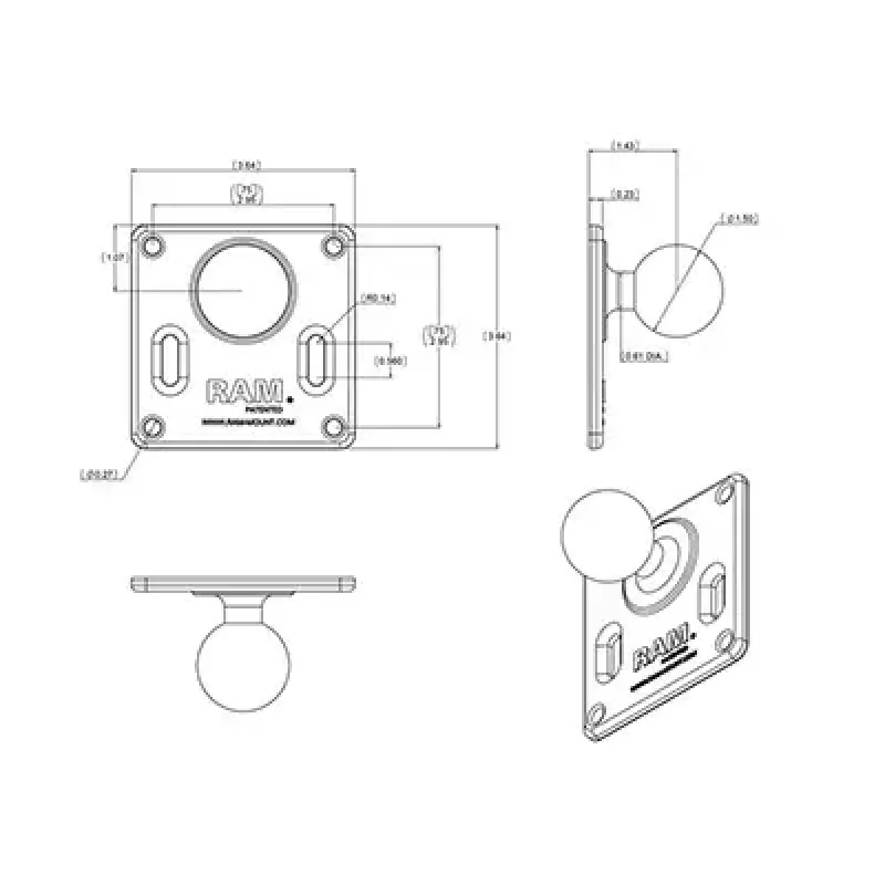 VESA-plaat kuuliga RAM-kinnitused RAM-2461U