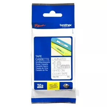 Sildilint Brother TZe145 18mm valge läbipaistval
