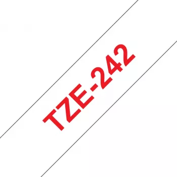 Lamineeritud lint Brother TZe242 18 mm punane valgel