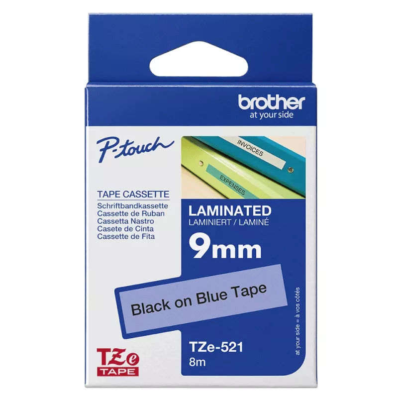 Brother lamineeritud lint 9 mm, must sinisel, TZe, must, termosiire, Filipiinid, 5 aasta(t)