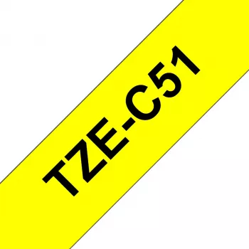 Brother lamineeritud lint TZe Must fluorestseeruval kollasel 2,4 cm 5 m