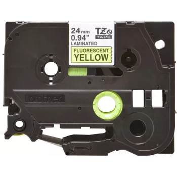 Brother lamineeritud lint TZe Must fluorestseeruval kollasel 2,4 cm 5 m
