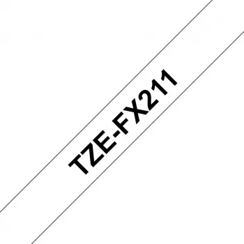 Lamineeritud lint Brother TZEFX211 must valgel 6mm