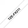 Lamineeritud lint Brother TZEFX211 must valgel 6mm