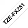 Lamineeritud lint Brother TZEFX251 Must valgel 2,4 cm