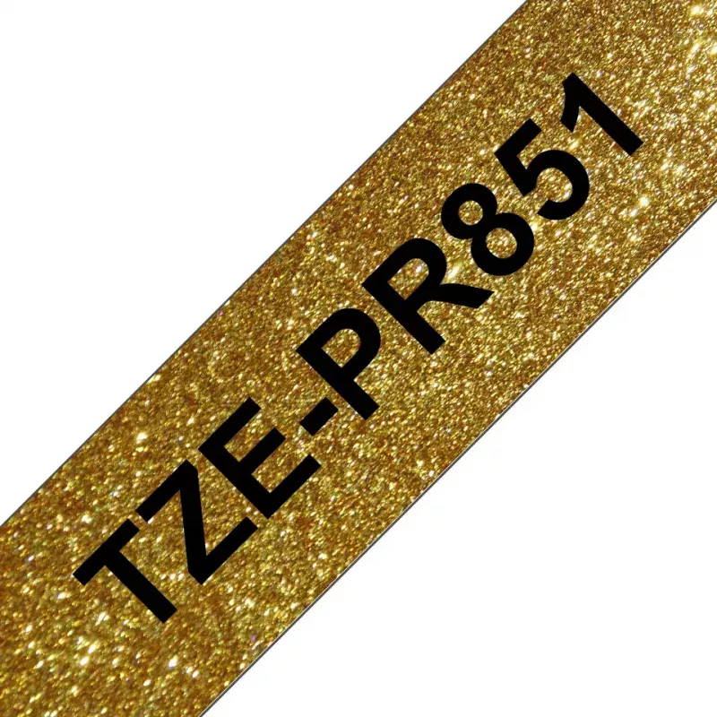 Brother TZE-PR851 sildilint must kuldsel taustal