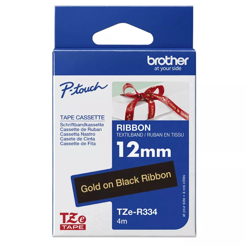 Brother TZE-R334 siltimislint Kuldne mustal