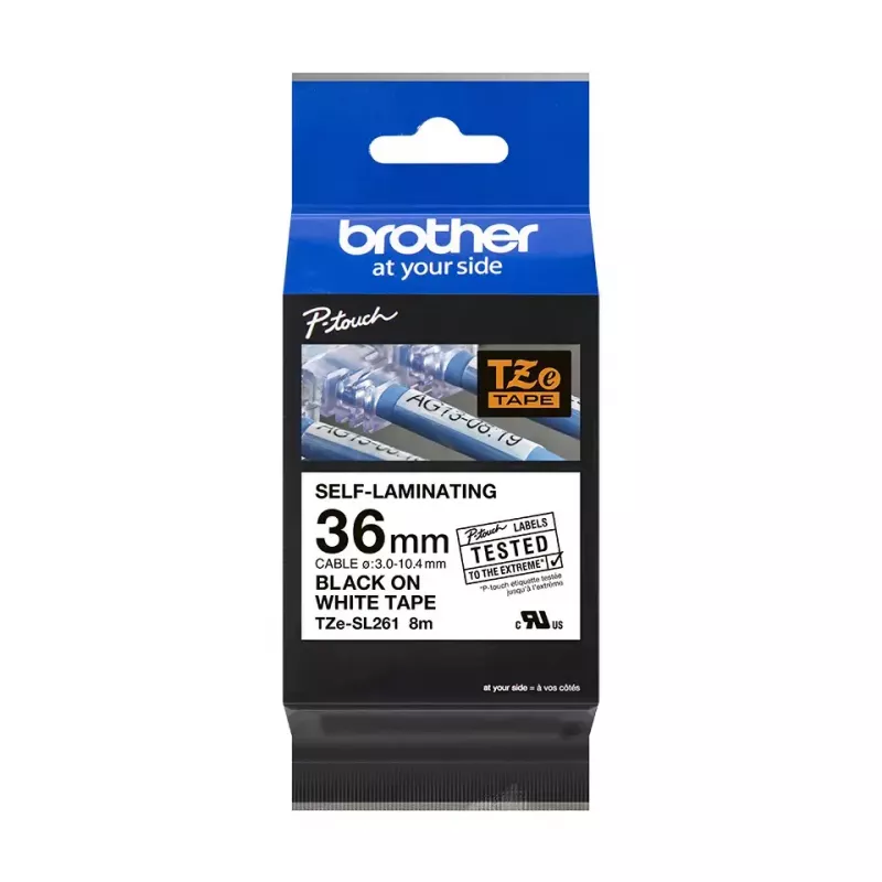 Brother TZE-SL261 sildivalmistamislint must valgel