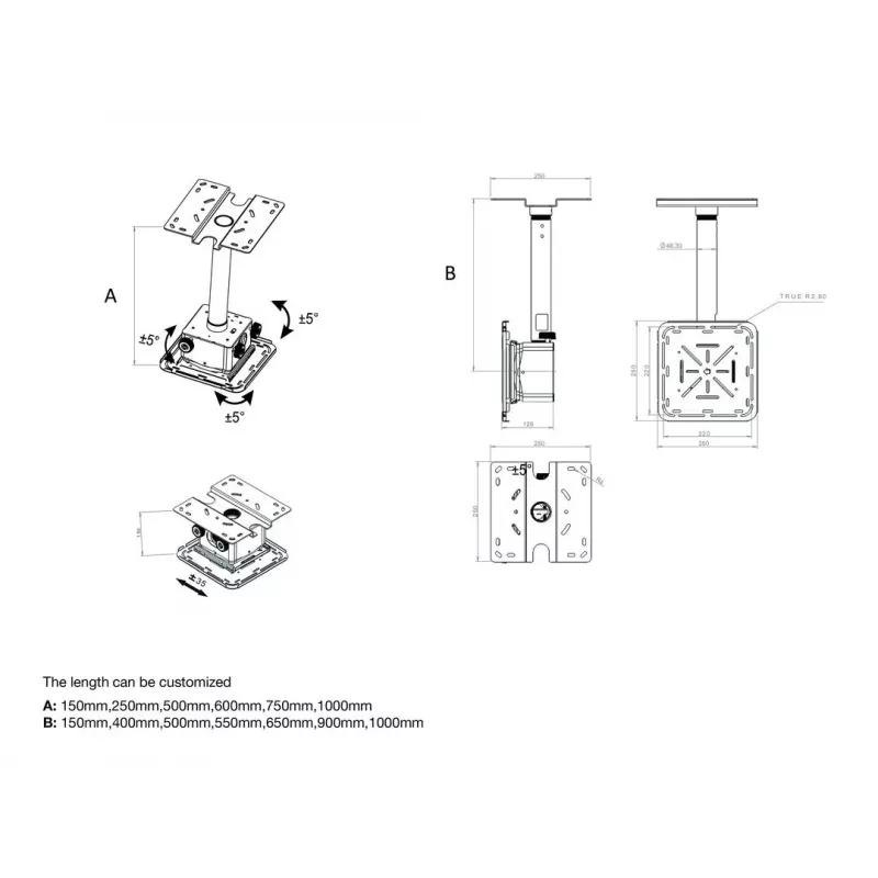 Multibrackets M projektorikinnitus Pro HD 40kg valge