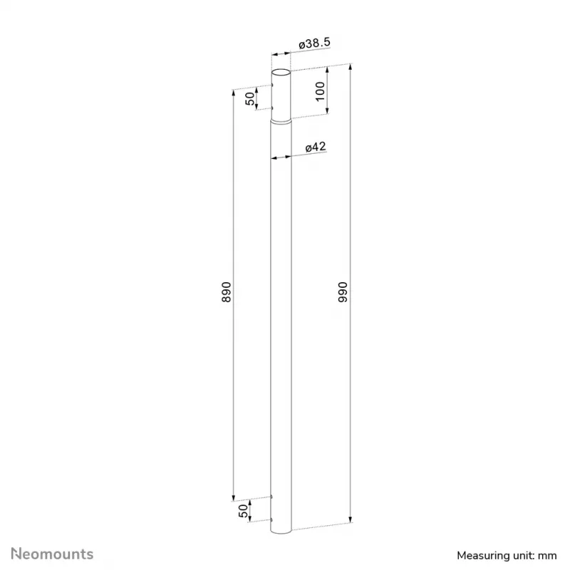 Neomounts ACL25-500BL pikenduspost projektori laekinnitusele - kõrgus 89 cm