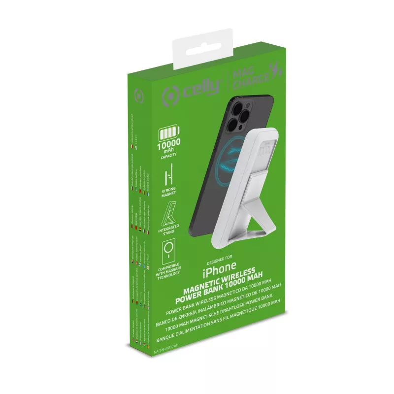 Celly MAGPB10000WH akupank 10000 mAh juhtmevaba laadimine valge