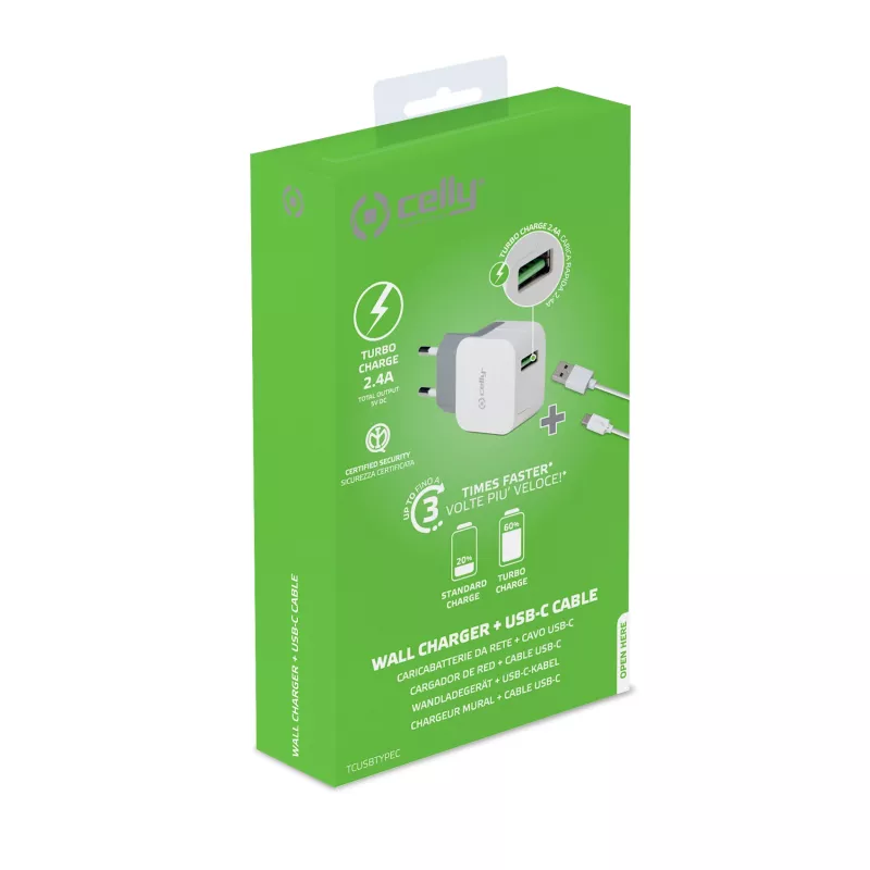 Celly TCUSBTYPEC mobiilseadme laadija Universal Valge USB Siseruumides