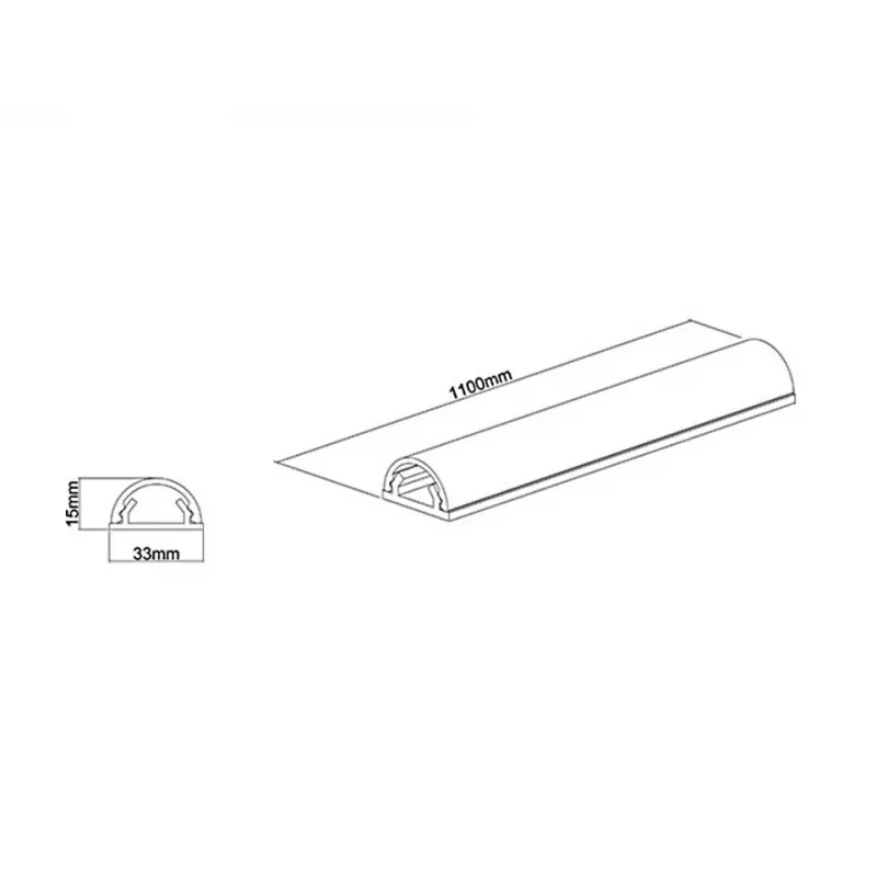 Multibrackets M Universal kaabel Cover Aluminium 33mm-W 1100-L Metallic