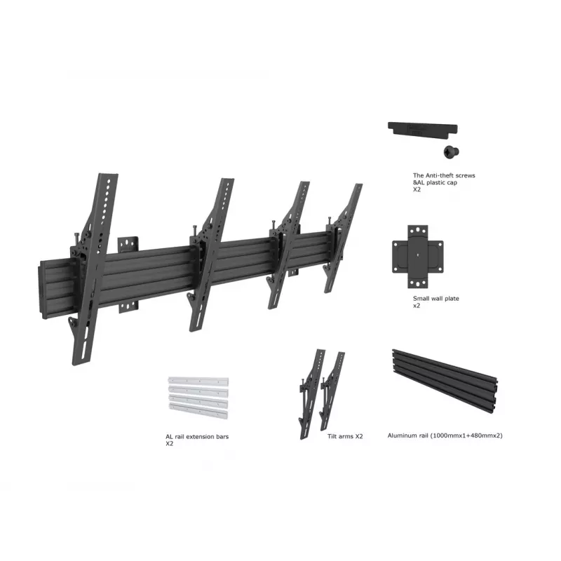 Seinale kinnitatav Multibrackets M Wallmount Pro MBW2U Tilt must