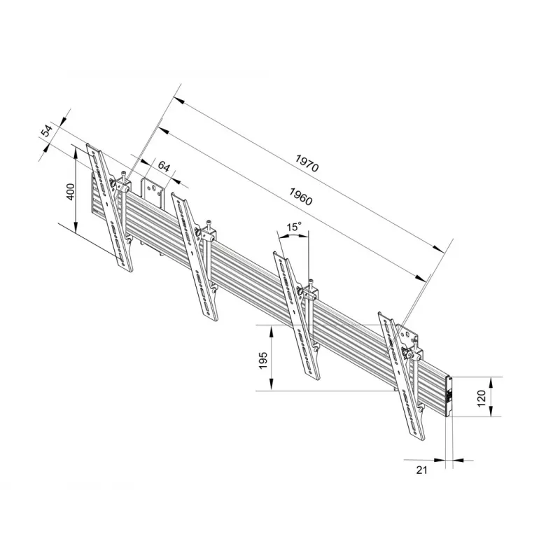 Seinale kinnitatav Multibrackets M Wallmount Pro MBW2U Tilt must