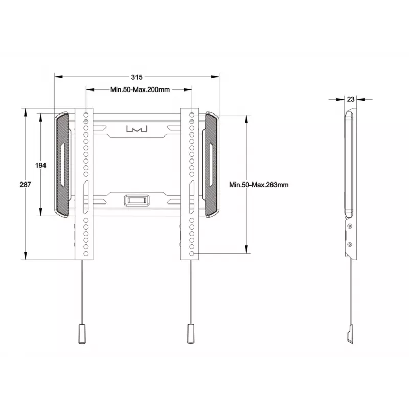 Multibrackets M Universal Wallmount Fixed Small Must